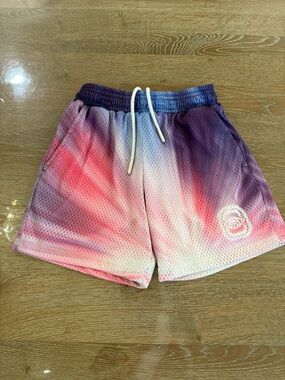 Kids Tie-Dye Mesh Shorts - Pink & Purple